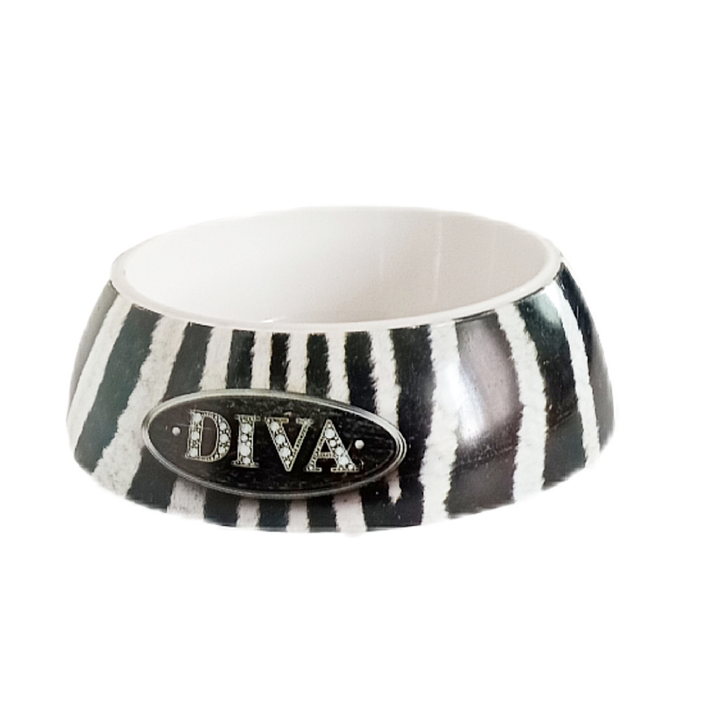 Small Diva Zebra Pet Bowl